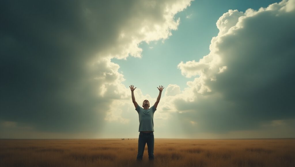 Flux Dev A Figure In The Middle Of A Vast Open Field Arms Stre 2 1024x579